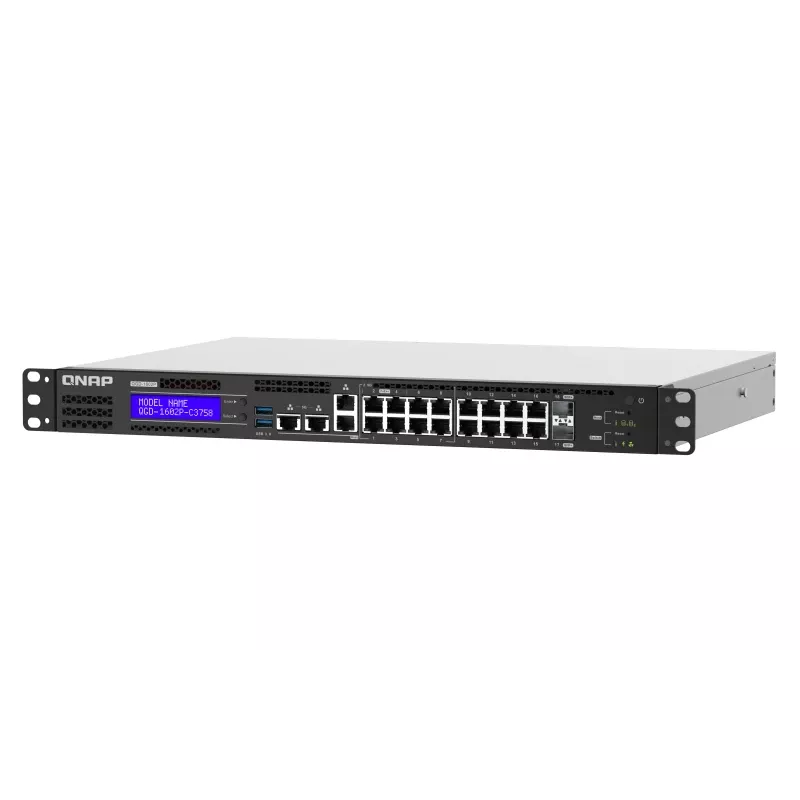 QNAP QGD-1602P Zarządzany przełącznik L2 Gigabit Ethernet (10/100/1000) Power over Ethernet (PoE) 1U Czarny, Szary