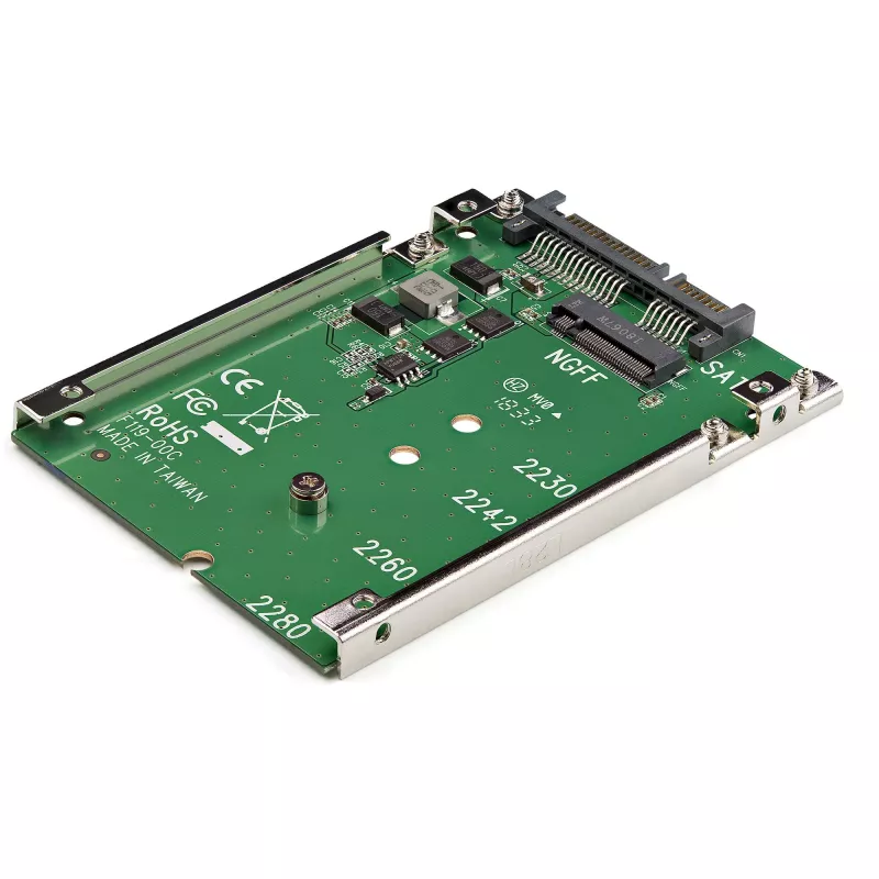 StarTech.com M.2 SATA SSD to 2.5in SATA Adapter - M.2 NGFF to SATA Converter - 7mm - Open-Frame Bracket - M2 Hard Drive Adapter