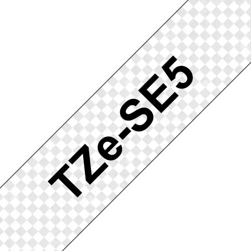 Taśma do etykieciarek Brother TZE-SE5 — 24 mm x 8 m, czarny na białym