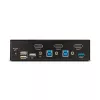 StarTech.com 2-Portowy Przełącznik KVM DisplayPort, 8K 60Hz / 4K 144Hz, Pojedynczy Wyświetlacz, DP 1.4, 2x Porty USB 3.0, 4x Porty USB 2.0 HID, Przełączanie Przyciskiem i Skrótami Klawiszowymi, Zgodny z TAA - Niezależny od Systemu Operacyjnego, Metalowa Obudowa