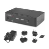 StarTech.com 2-Portowy Przełącznik KVM DisplayPort, 8K 60Hz / 4K 144Hz, Pojedynczy Wyświetlacz, DP 1.4, 2x Porty USB 3.0, 4x Porty USB 2.0 HID, Przełączanie Przyciskiem i Skrótami Klawiszowymi, Zgodny z TAA - Niezależny od Systemu Operacyjnego, Metalowa Obudowa