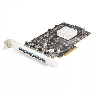 StarTech.com 4-portowa karta USB PCIe - 10Gbps USB 3.1/3.2 Gen 2 Type-A karta rozszerzeń PCI Express z 2 kontrolerami - 4x USB-A - karta adaptera USB PCIe - Windows/Mac/Linux