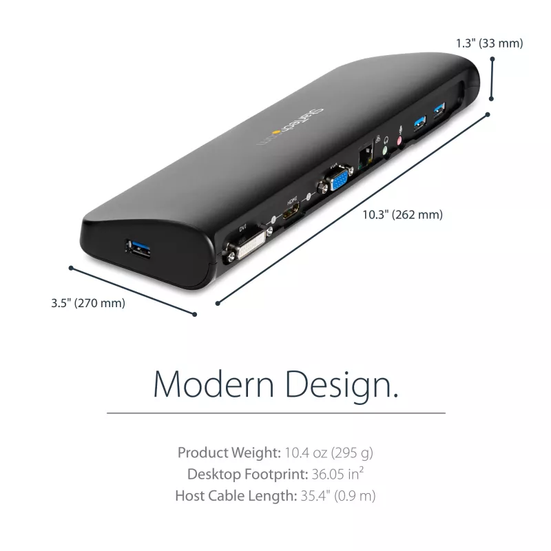 StarTech.com Stacja dokująca USB 3.0 z obsługą dwóch monitorów, HDMI i DVI/VGA