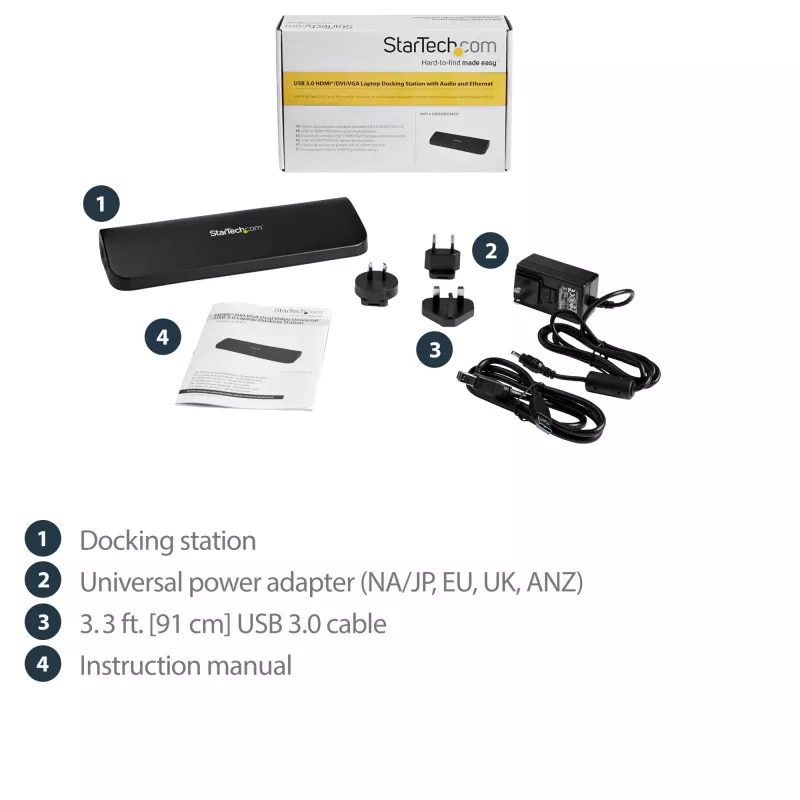 StarTech.com Stacja dokująca USB 3.0 z obsługą dwóch monitorów, HDMI i DVI/VGA