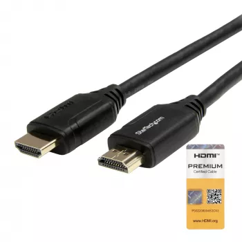 StarTech.com 1.6ft (50cm) Premium Certified HDMI 2.0 kabel with Ethernet - High Speed Ultra HD 4K 60Hz HDMI kabel HDR10 - HDMI Cord (Male/Male Connectors) - For UHD Monitors, TVs, Displays
