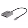 StarTech.com Adapter USB-C na dwa Displayport 1.4, Hub MST multi-monitor USB Typu-C, Rozdzielacz/przedłużacz ekranu laptopa Dual 5K 60Hz DP, HDR, Wyjątkowo długi wbudowany kabel - Tylko Windows