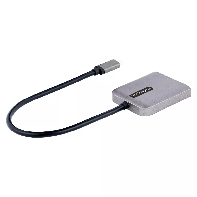 StarTech.com Adapter USB-C na dwa Displayport 1.4, Hub MST multi-monitor USB Typu-C, Rozdzielacz/przedłużacz ekranu laptopa Dual 5K 60Hz DP, HDR, Wyjątkowo długi wbudowany kabel - Tylko Windows