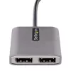 StarTech.com Adapter USB-C na dwa Displayport 1.4, Hub MST multi-monitor USB Typu-C, Rozdzielacz/przedłużacz ekranu laptopa Dual 5K 60Hz DP, HDR, Wyjątkowo długi wbudowany kabel - Tylko Windows