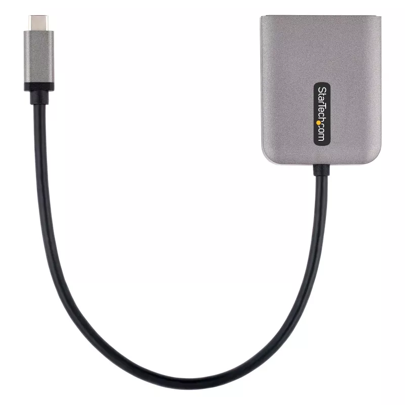 StarTech.com Adapter USB-C na dwa Displayport 1.4, Hub MST multi-monitor USB Typu-C, Rozdzielacz/przedłużacz ekranu laptopa Dual 5K 60Hz DP, HDR, Wyjątkowo długi wbudowany kabel - Tylko Windows