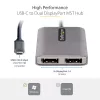 StarTech.com Adapter USB-C na dwa Displayport 1.4, Hub MST multi-monitor USB Typu-C, Rozdzielacz/przedłużacz ekranu laptopa Dual 5K 60Hz DP, HDR, Wyjątkowo długi wbudowany kabel - Tylko Windows