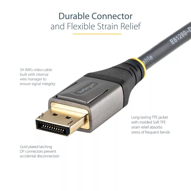 StarTech.com 13ft (4m) VESA Certified DisplayPort 1.4 kabel - 8K 60Hz HDR10 - Ultra HD 4K 120Hz Video - DP 1.4 kabel / Cord - For Monitors/Displays - DisplayPort to DisplayPort kabel - M/M