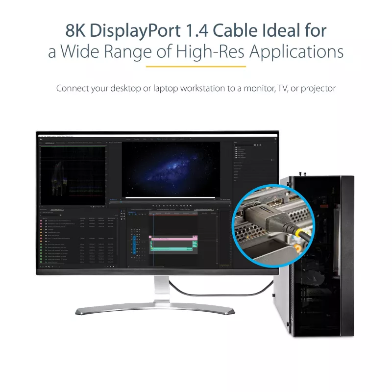 StarTech.com 13ft (4m) VESA Certified DisplayPort 1.4 kabel - 8K 60Hz HDR10 - Ultra HD 4K 120Hz Video - DP 1.4 kabel / Cord - For Monitors/Displays - DisplayPort to DisplayPort kabel - M/M