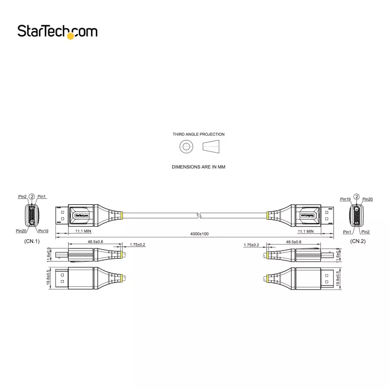 StarTech.com 13ft (4m) VESA Certified DisplayPort 1.4 kabel - 8K 60Hz HDR10 - Ultra HD 4K 120Hz Video - DP 1.4 kabel / Cord - For Monitors/Displays - DisplayPort to DisplayPort kabel - M/M