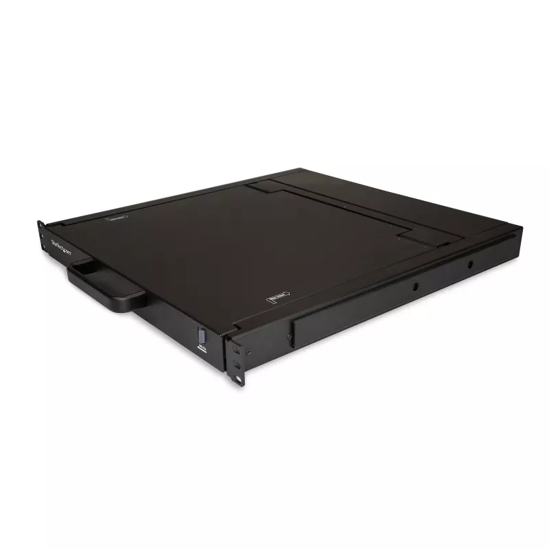 Konsola KVM do montażu w szafie StarTech.com – Jednoportowa konsola KVM VGA z 17-calowym monitorem LCD do szaf serwerowych – W pełni funkcjonalna, uniwersalna szuflada LCD KVM 1U z kablami i osprzętem – Obsługa USB – 50 000 h MTBF