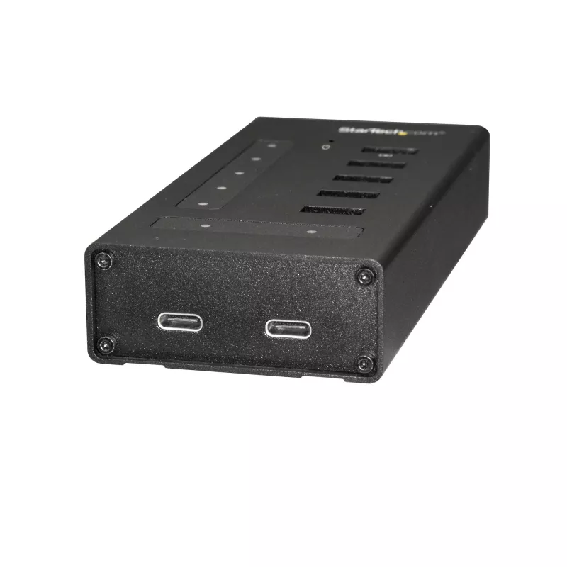 StarTech.com 7-portowy hub USB-C - USB typu C do 2x USB-C/5x USB-A - Komercyjny metalowy hub USB 3.0 - SuperSpeed USB 3.2 Gen 1 (5 Gb/s) - Zasilany samodzielnie - Szybkie ładowanie BC 1.2 - Możliwość montażu/Wytrzymały