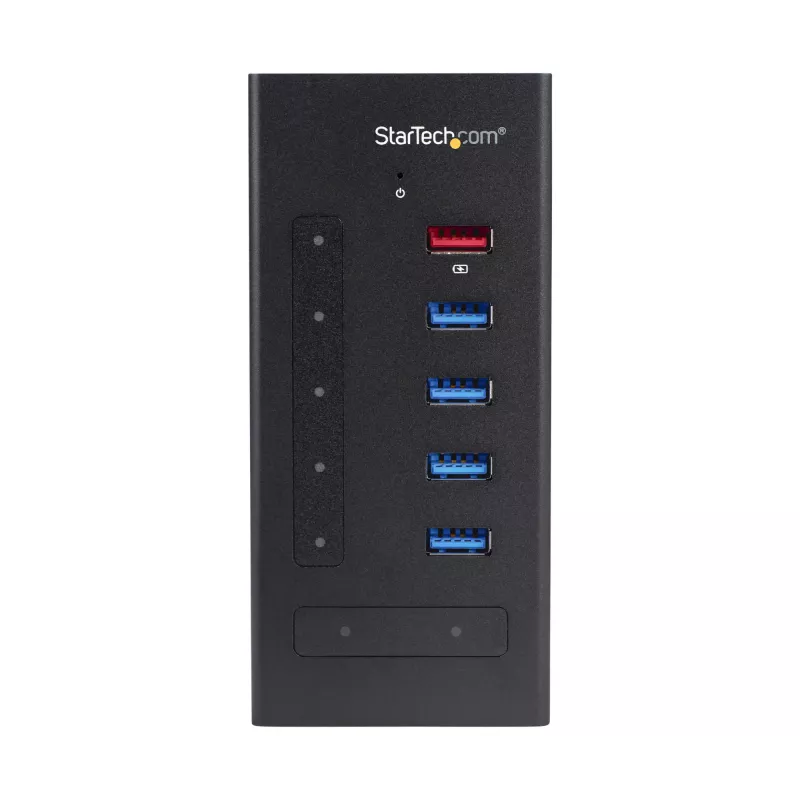 StarTech.com 7-portowy hub USB-C - USB typu C do 2x USB-C/5x USB-A - Komercyjny metalowy hub USB 3.0 - SuperSpeed USB 3.2 Gen 1 (5 Gb/s) - Zasilany samodzielnie - Szybkie ładowanie BC 1.2 - Możliwość montażu/Wytrzymały