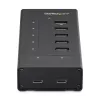 StarTech.com 7-portowy hub USB-C - USB typu C do 2x USB-C/5x USB-A - Komercyjny metalowy hub USB 3.0 - SuperSpeed USB 3.2 Gen 1 (5 Gb/s) - Zasilany samodzielnie - Szybkie ładowanie BC 1.2 - Możliwość montażu/Wytrzymały