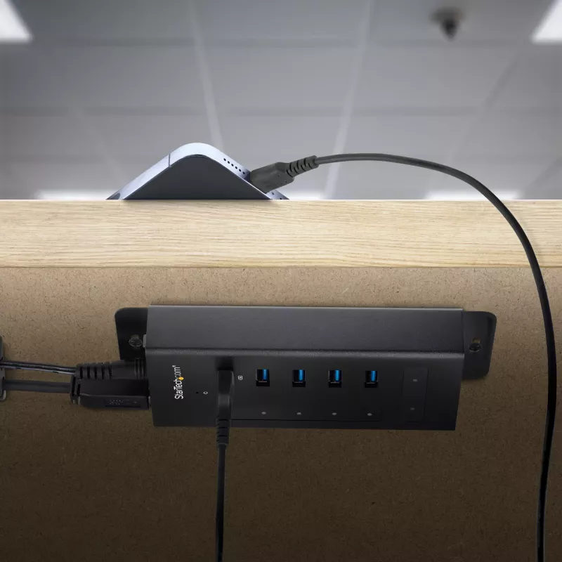 StarTech.com 7-portowy hub USB-C - USB typu C do 2x USB-C/5x USB-A - Komercyjny metalowy hub USB 3.0 - SuperSpeed USB 3.2 Gen 1 (5 Gb/s) - Zasilany samodzielnie - Szybkie ładowanie BC 1.2 - Możliwość montażu/Wytrzymały