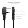 StarTech.com 3ft (1m) UK Laptop przewód zasilający, BS 1363 to C5 (Clover Leaf), 2.5A 250V, 18AWG, UK Laptop Replacement Cord, Printer przewód zasilający, Laptop Charger Cord, Laptop Power Brick Cord