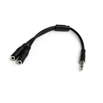 StarTech.com Adapter do zestawów słuchawkowych z oddzielnymi wtyczkami słuchawek i mikrofonu – 3,5 mm 4-pozycyjny na 2x 3-pozycyjny 3,5 mm M/Ż