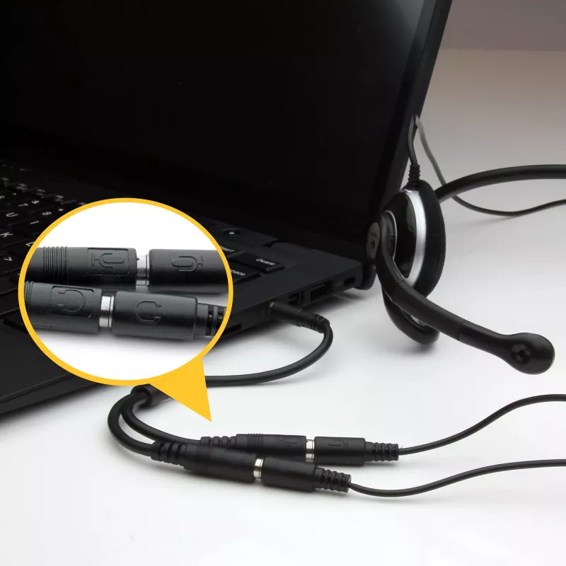 StarTech.com Adapter do zestawów słuchawkowych z oddzielnymi wtyczkami słuchawek i mikrofonu – 3,5 mm 4-pozycyjny na 2x 3-pozycyjny 3,5 mm M/Ż