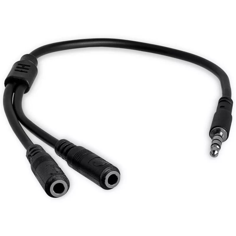 StarTech.com Adapter do zestawów słuchawkowych z oddzielnymi wtyczkami słuchawek i mikrofonu – 3,5 mm 4-pozycyjny na 2x 3-pozycyjny 3,5 mm M/Ż