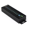 StarTech.com 10-portowy hub USB 3.0 z zasilaczem - Metalowy przemysłowy hub USB-A z ESD i ochroną przeciwprzepięciową 350 W - Możliwość montażu na szynie DIN/ścianie/biurku - Szybki hub USB 3.2 Gen 1 (5 Gb/s)
