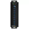 StarTech.com 10-portowy hub USB 3.0 z zasilaczem - Metalowy przemysłowy hub USB-A z ESD i ochroną przeciwprzepięciową 350 W - Możliwość montażu na szynie DIN/ścianie/biurku - Szybki hub USB 3.2 Gen 1 (5 Gb/s)