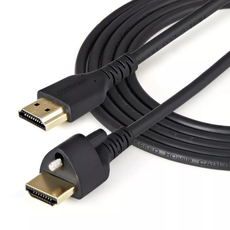StarTech.com 6ft (2m) HDMI kabel with Locking Screw - 4K 60Hz HDR - High Speed HDMI 2.0 Monitor kabel with Locking Screw Connector for Secure Connection - HDMI kabel with Ethernet - M/M