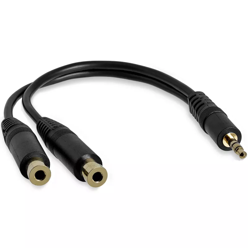 StarTech.com 15 cm kabel rozdzielacz stereo - 3,5 mm męski na 2x 3,5 mm żeński