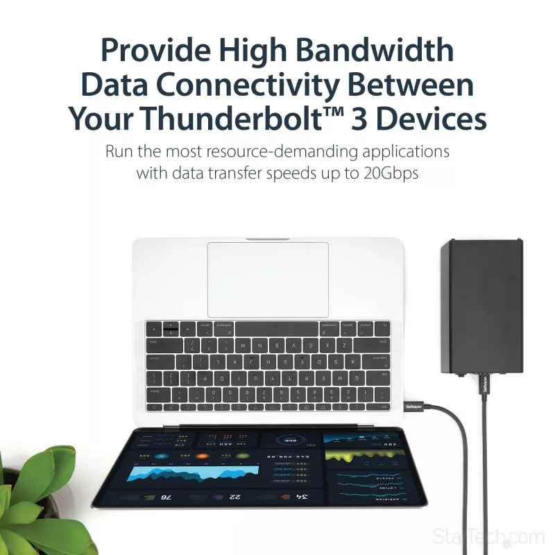 Kabel StarTech.com Thunderbolt 3 (20 Gb/s) USB-C 1 m - zgodny z Thunderbolt, USB i DisplayPort