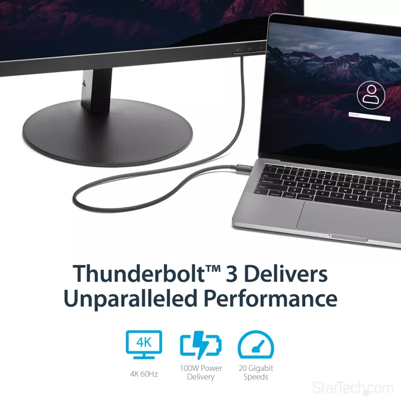 Kabel StarTech.com Thunderbolt 3 (20 Gb/s) USB-C 1 m - zgodny z Thunderbolt, USB i DisplayPort