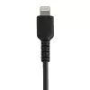 StarTech.com 6-calowy (15 cm) Wytrzymały Czarny Kabel USB-A na Lightning — Wzmocniony Włóknem Aramidowym Przewód Ładująco-Synchronizacyjny USB-A na Lightning — Certyfikat Apple MFi dla iPada/iPhone'a 12