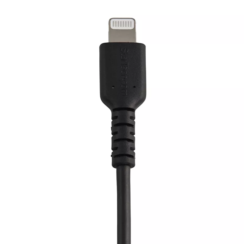 StarTech.com 6-calowy (15 cm) Wytrzymały Czarny Kabel USB-A na Lightning — Wzmocniony Włóknem Aramidowym Przewód Ładująco-Synchronizacyjny USB-A na Lightning — Certyfikat Apple MFi dla iPada/iPhone'a 12
