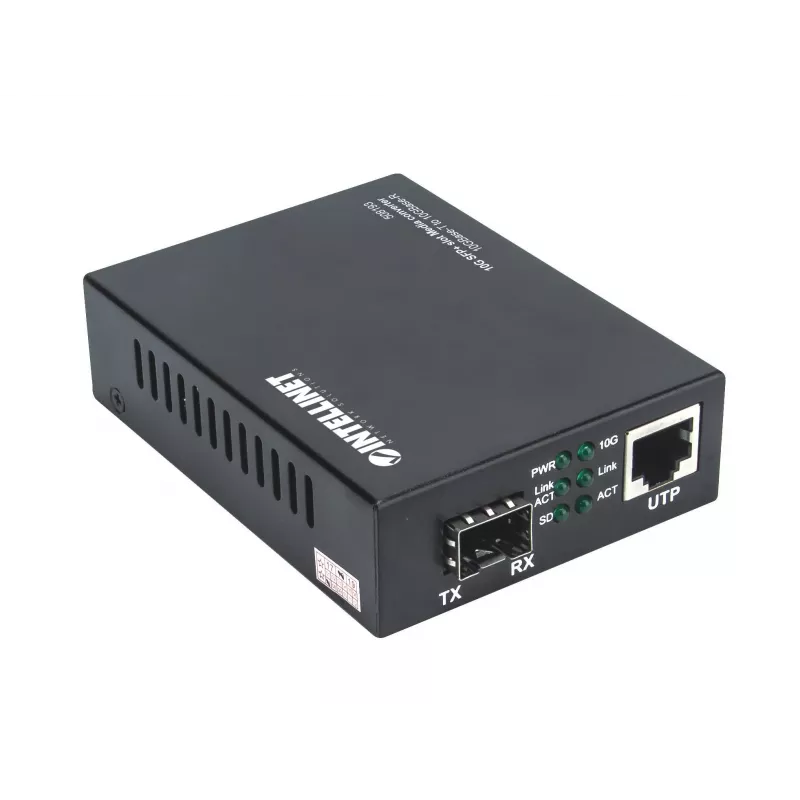 Intellinet konwerter mediów 10GBase-T na 10GBase-R, 1 x 10 GB gniazdo SFP+, 1 x 10GB port RJ45
