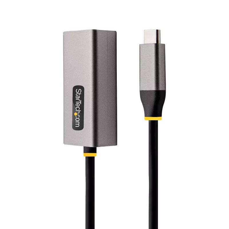 StarTech.com Adapter USB-C na Ethernet, Adapter sieciowy USB 3.0 na Gigabit Ethernet - 10/100/1000 Mbps, Adapter USB-C na RJ45 Ethernet (GbE), Wbudowany kabel 12 cali, Instalacja bez sterowników