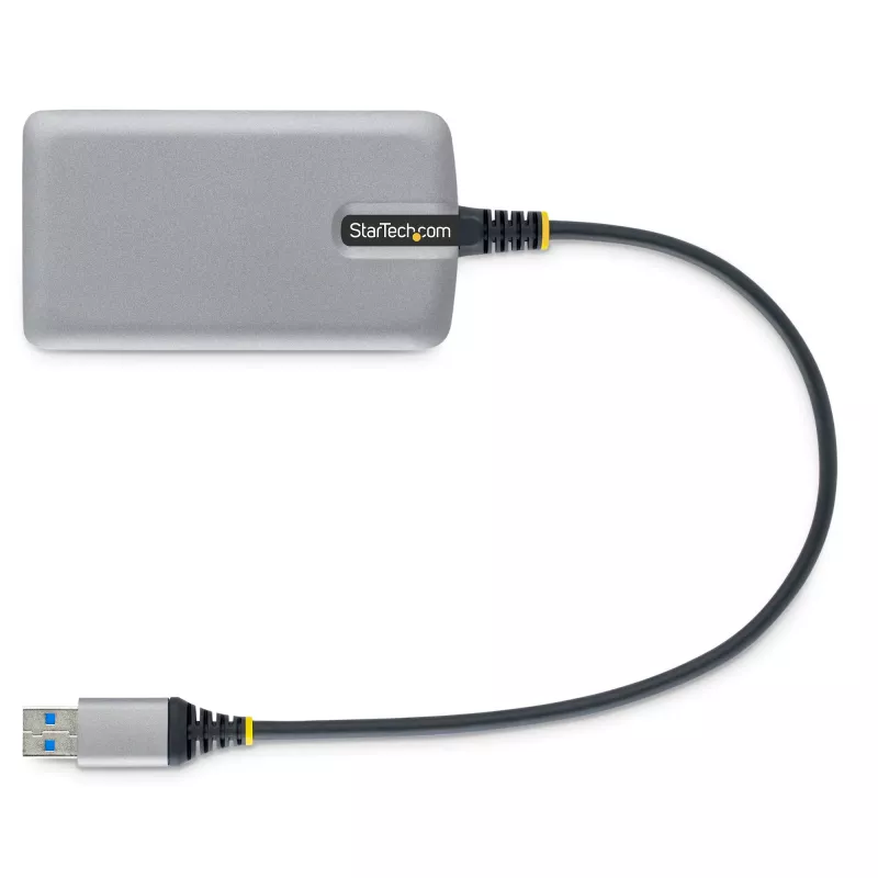 StarTech.com 4-portowy hub USB – USB 3.0 5 Gb/s, zasilany z magistrali, USB-A do 4x USB-A z opcjonalnym wejściem zasilania pomocniczego – przenośny hub USB do komputerów stacjonarnych/laptopów, kabel 30 cm, hub rozszerzający USB