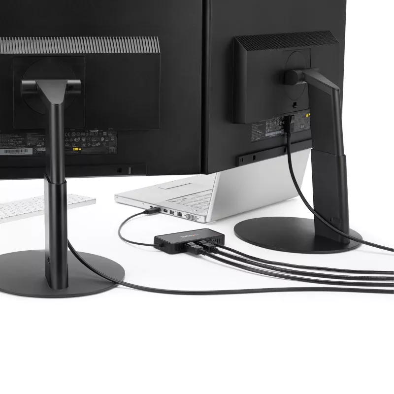 StarTech.com USB 3.0 Mini Dock - stacja dokująca z dwoma monitorami USB-A z DisplayPort 4K 60Hz i Gigabit Ethernet - kabel 30 cm - przenośny adapter do laptopa USB 3.1 Gen 1 Type-A