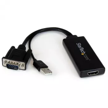 Adapter StarTech.com z VGA na HDMI z audio USB i zasilaniem – przenośny konwerter VGA na HDMI – 1080p