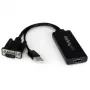 Adapter StarTech.com z VGA na HDMI z audio USB i zasilaniem – przenośny konwerter VGA na HDMI – 1080p