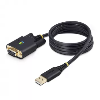 StarTech.com 3ft (1m) adapter kablowya USB na szeregowy null modem, wymienne śruby/nakrętki DB9, zachowanie COM, USB-A na RS232, FTDI, ochrona ESD poziomu 4, Windows/macOS/ChromeOS/Linux – wytrzymała konstrukcja TPE
