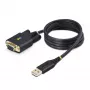 StarTech.com 3ft (1m) adapter kablowya USB na szeregowy null modem, wymienne śruby/nakrętki DB9, zachowanie COM, USB-A na RS232, FTDI, ochrona ESD poziomu 4, Windows/macOS/ChromeOS/Linux – wytrzymała konstrukcja TPE