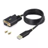 StarTech.com 3ft (1m) adapter kablowya USB na szeregowy null modem, wymienne śruby/nakrętki DB9, zachowanie COM, USB-A na RS232, FTDI, ochrona ESD poziomu 4, Windows/macOS/ChromeOS/Linux – wytrzymała konstrukcja TPE