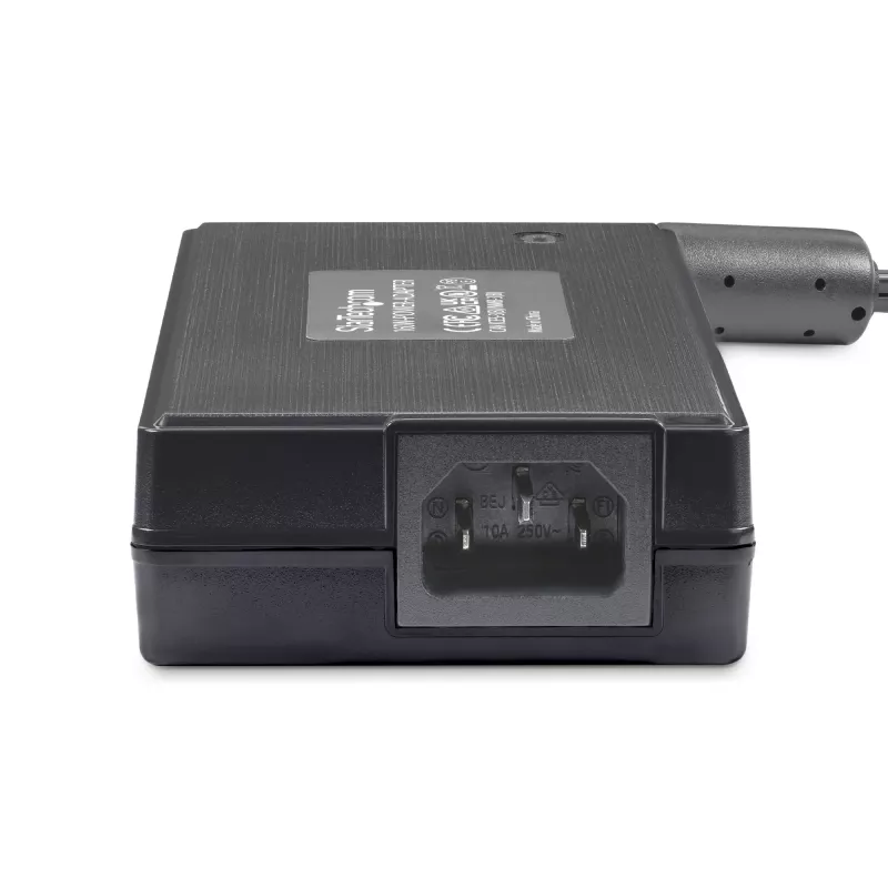 StarTech.com Uniwersalny zasilacz DC 160 W (24 V/6,6 A), przewód 2-żyłowy 4 stopy (1,2 m), 2/3-pinowe złącza terminal block, zewnętrzny zasilacz AC/DC 100–240 V do przemysłowych koncentratorów USB, NA/UK/EU/ANZ