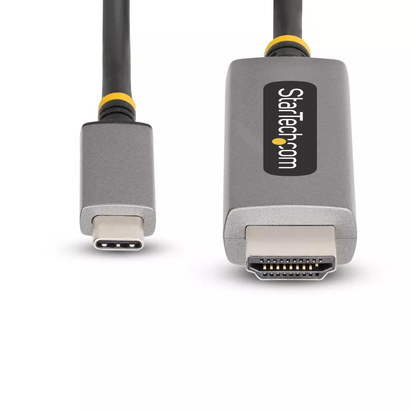 Kabel przejściówki StarTech.com USB-C na HDMI, 10 stóp (3 m), 8K 60 Hz, 4K 144 Hz, HDR10, kabel konwertera wideo USB Type-C na HDMI 2.1, kompatybilny z USB-C DP Alt Mode/USB4/Thunderbolt 3/4 – laptop z USB-C do monitora HDMI