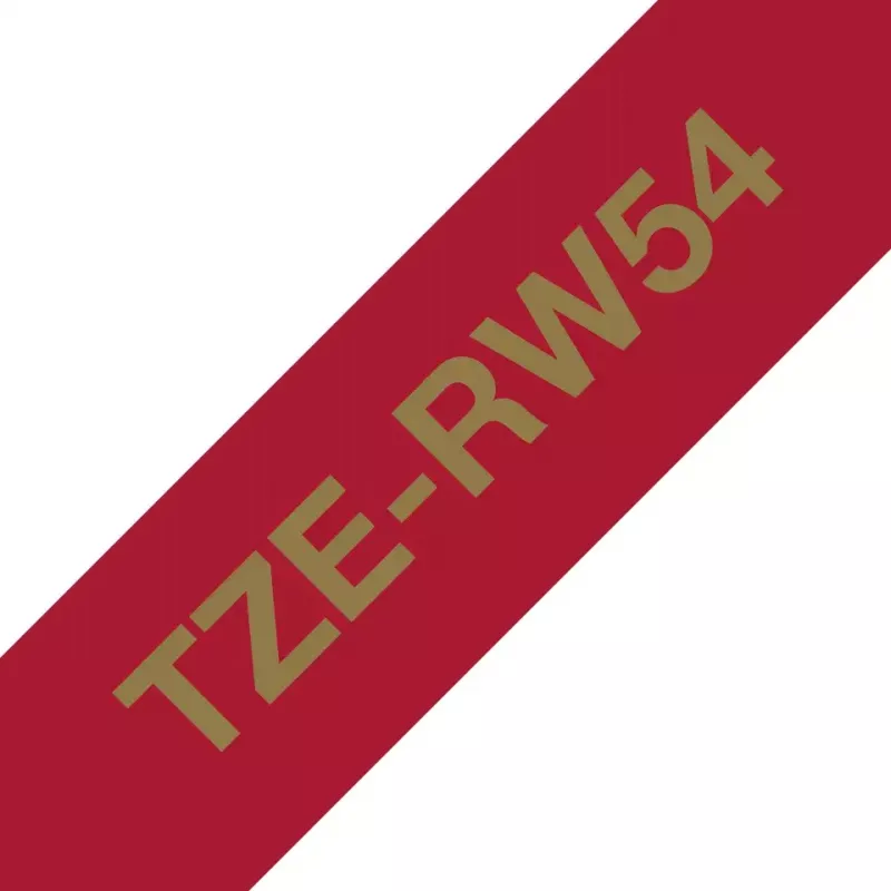 Taśma do etykietowania Brother TZE-RW54, złote znaki na czerwonym tle