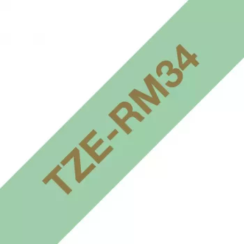 Taśma do etykieciarki Brother TZE-RM34 Złoty na miętowym
