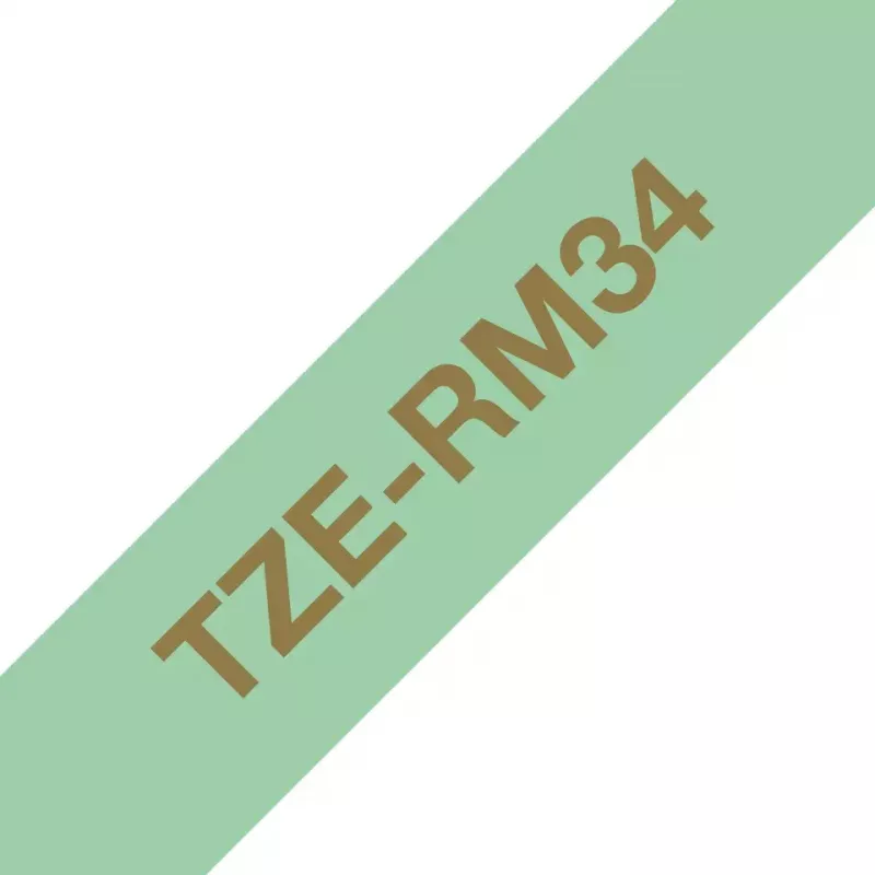 Taśma do etykieciarki Brother TZE-RM34 Złoty na miętowym