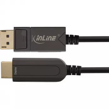 InLine DisplayPort to HDMI AOC converter kabel, 4K/60Hz, Czarny, 15m