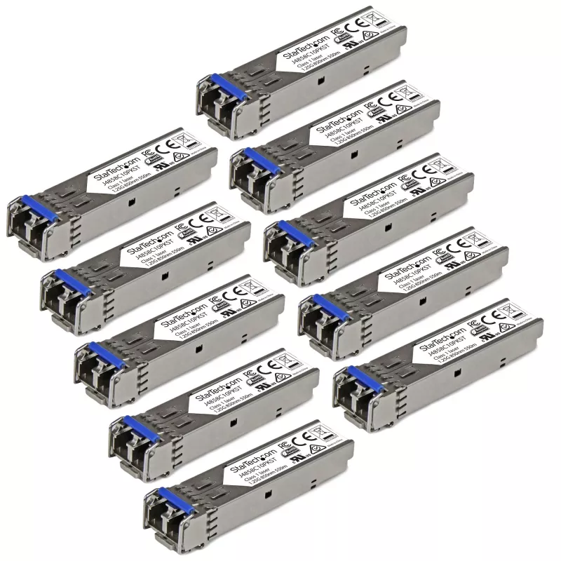 StarTech.com HP J4859C Kompatybilny SFP transceiver Module - 1000BASE-LX - 10 Pack~10 pack HPE J4859C Kompatybilny SFP Module - 1000BASE-LX - 1GbE Single Mode /Multi Mode Fiber Optic transceiver - 1GE Gigabit Ethernet SFP - LC 10km - 1310nm - DDM HPE 1400, 1700, 1820